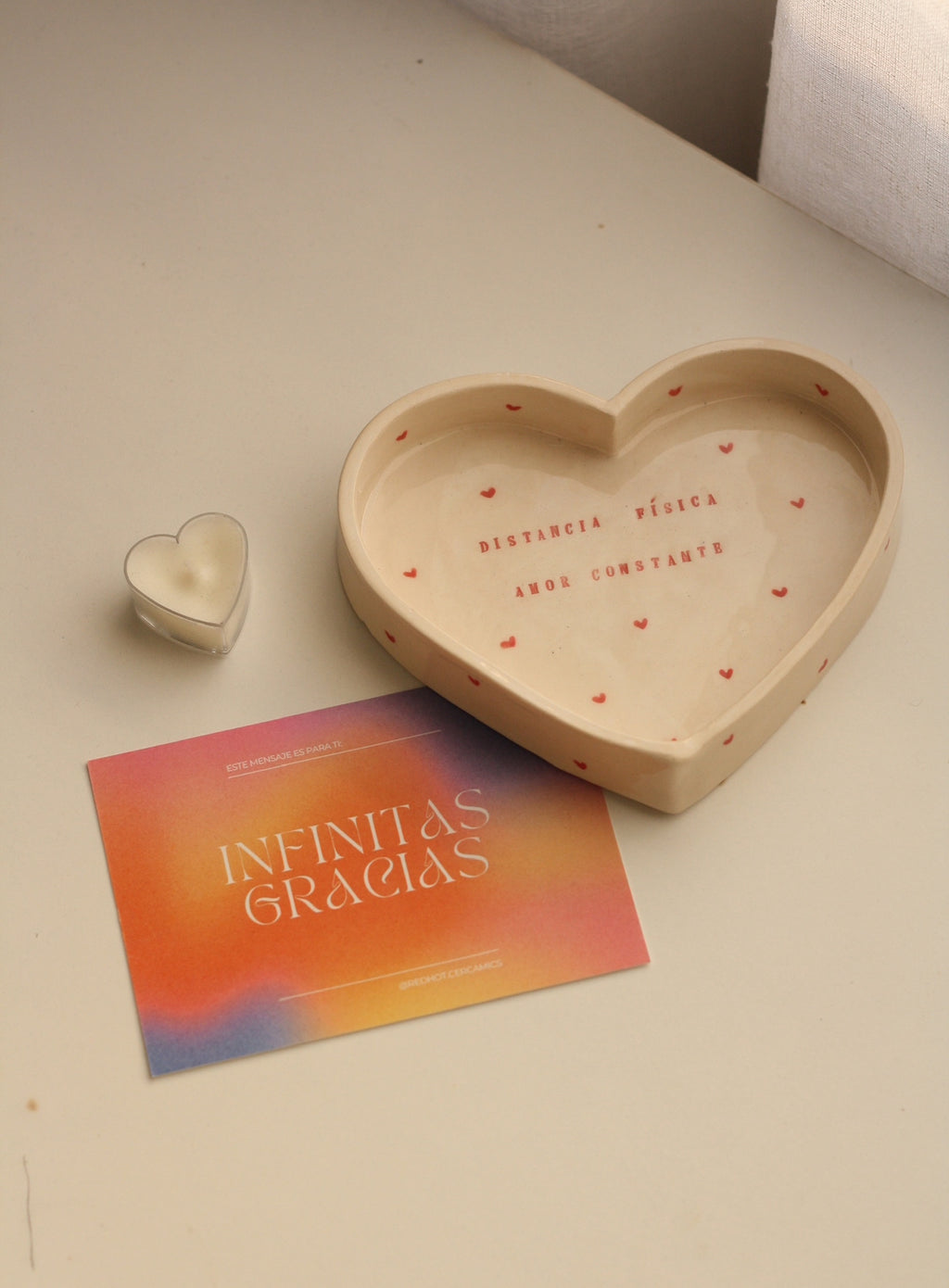 Plato corazón de cerámica